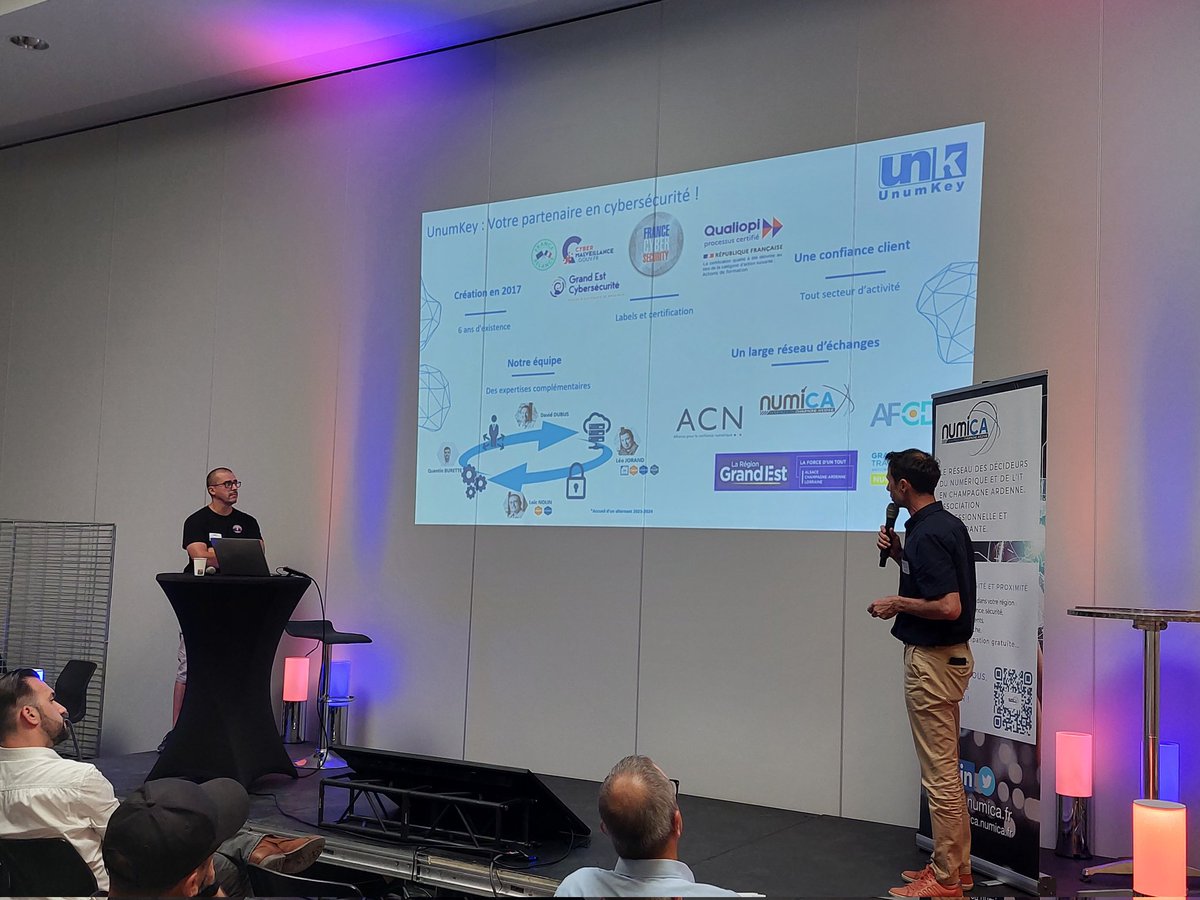 NumicaClusir's tweet photo. #numiday
Dernière intervention et discussion autour des priorités #cybersécurité avec @unumkey
@NUMICA51 à la @foiredechalons https://t.co/ZnbzgvB6k2