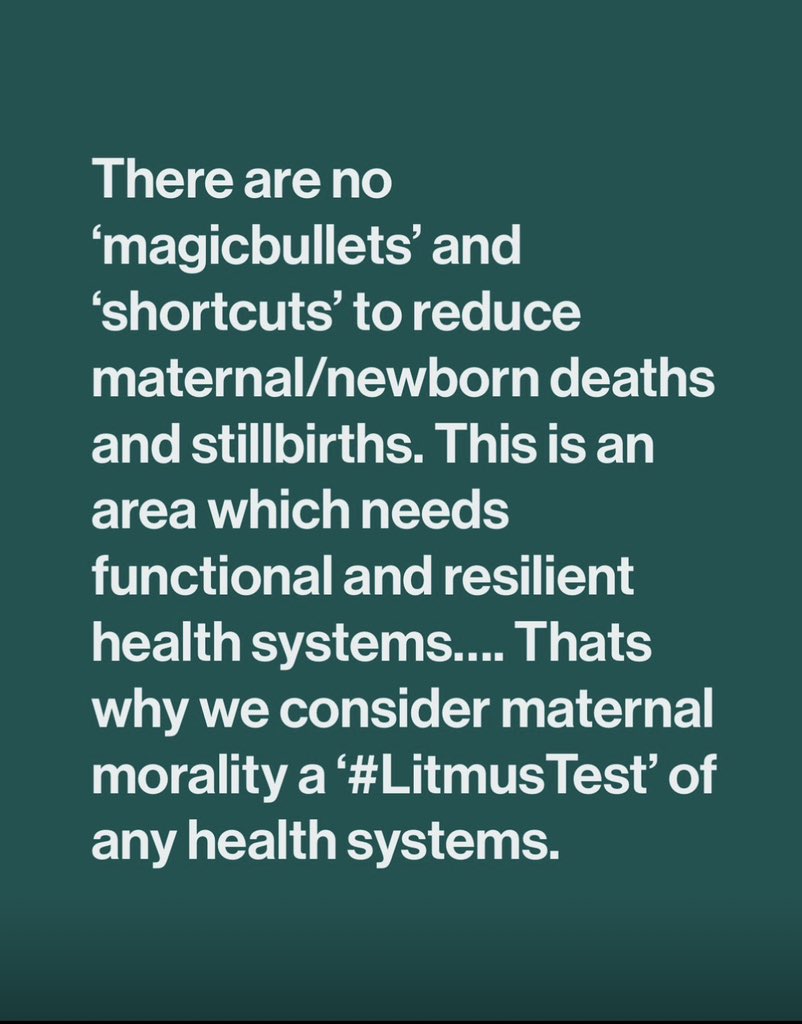 FatimaGohar786's tweet photo. There are no ‘#magicbullets’ and ‘#shortcuts’ to reduce #maternal/#newborn deaths and #stillbirths. This is an area which needs strong, functional and resilient health systems…. Thats why we consider maternal morality a ‘#LitmusTest’ of health systems.
#HealthSystems #MaternalMorality #NeonatalMortality #Stillbirth