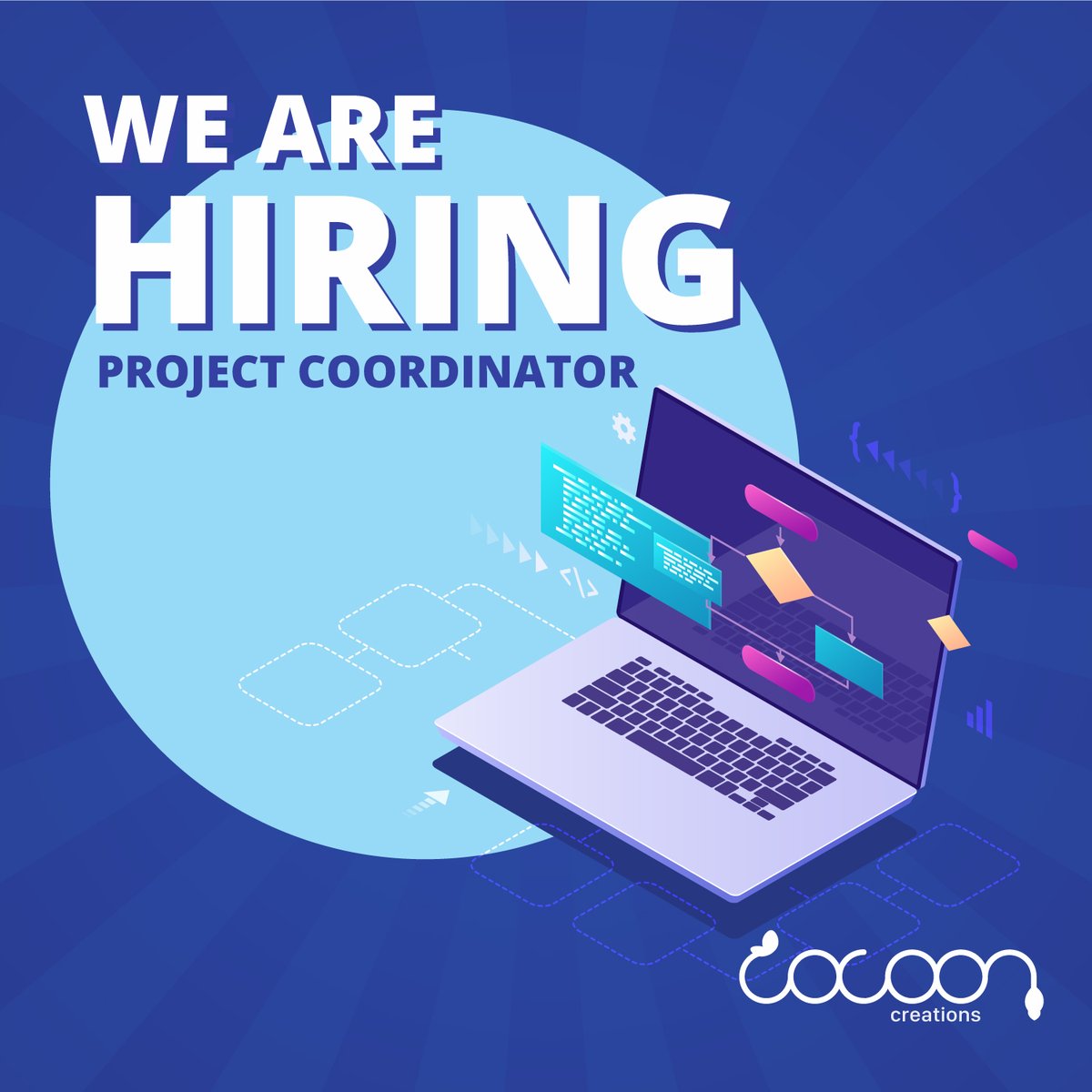 cocooncreations's tweet photo. We're looking for an energetic person to join us as Project Coordinator. In this role, you’ll be responsible for running, administering &amp; organising all project activities, ensuring smooth and timely project deliveries to our clients. More info: https://t.co/MHfblLifKn https://t.co/LrGdk6Uns4