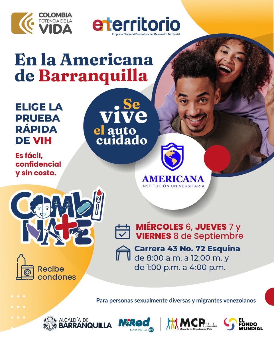 Desde hoy iniciamos esta ruta por el autocuidado, es importante que tengamos responsabilidad sexual y cuidemos nuestra salud.
¡Te esperamos!