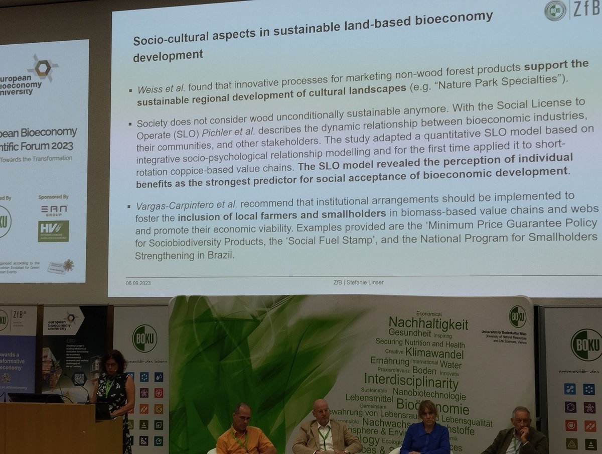 Nicolas_Domke's tweet photo. @biconsortium @europeanforest @BOKUvienna @EBU_alliance In terms of social-cultural aspects in sustainable land-based #bioeconomy development, Vargas-Carpintero et al. @Ricvargasc makes the point about "the inclusion of local farmers and smallholders" in Brazil #EBSF2023 https://t.co/DUdHGHMffK