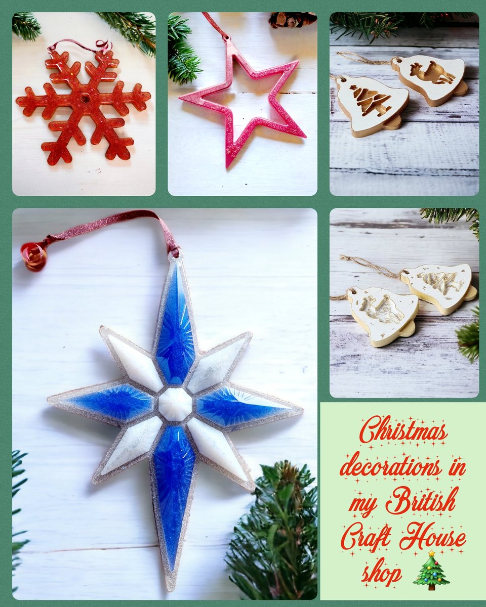 All these #Christmasdecorations are in my @britishcrafthouse shop! Large resin stars and snowflakes and some jesmonite bells

#christmastreedecorating #treedecorations #xmastreedecor #christmasornament #Christmasgifts #christmastreedecoration #resinartist

thebritishcrafthouse.co.uk/shop/handmadeb…