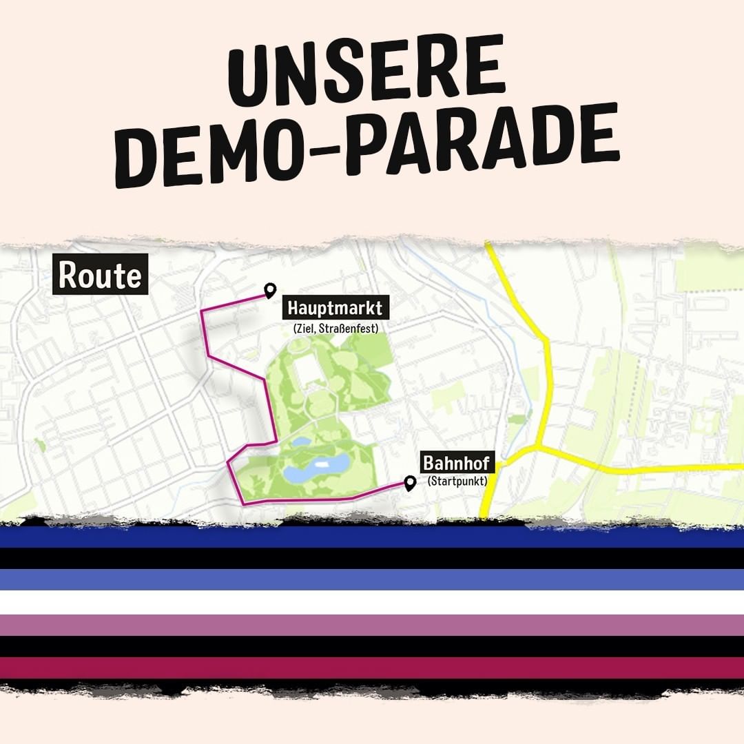 QueererGuide's tweet photo. Wir teilen euch die Route zum CSD Gotha
STARTPUNKT ist dieses Jahr wieder der Bahnhofsvorplatz um 12:30 Uhr
Nach ein paar Reden und organisatorischen Hinweisen bewegt sich unser Demozug gegen 13 Uhr Richtung Hauptmarkt, wo 14 Uhr unser Straßenfest stattfinden wird.
#csdgotha https://t.co/49oN3etfsN