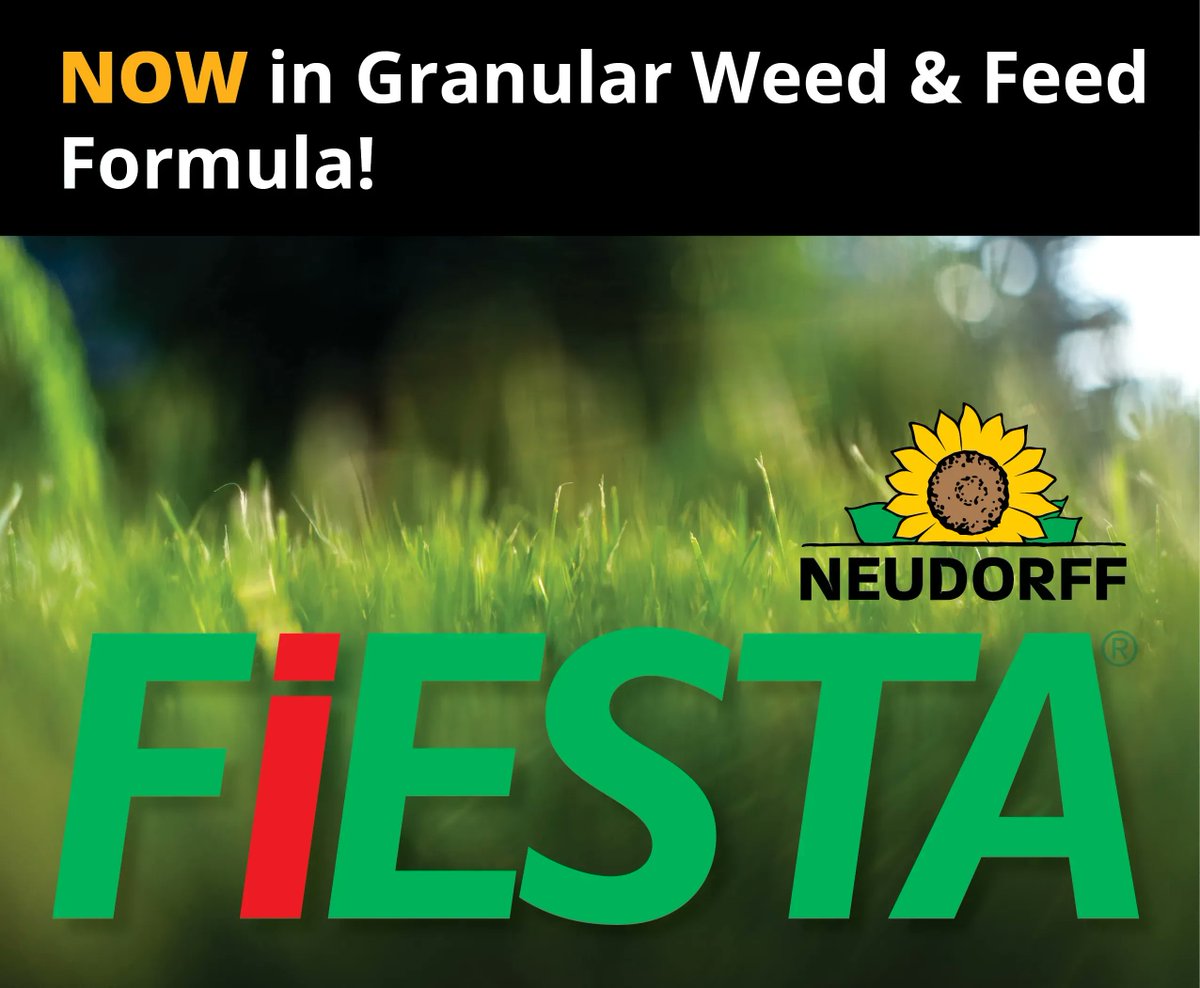 NEW Fiesta GRANULAR Weed &amp; Feed offers the same efficacy and ease of use as Fiesta Turf Weed Killer in a new granular formulation. Fiesta Granular Weed &amp; Feed (8-0-1) is a fertilizer AND a weed killer, available from distributors nationwide. More info: buff.ly/3sCGlwZ