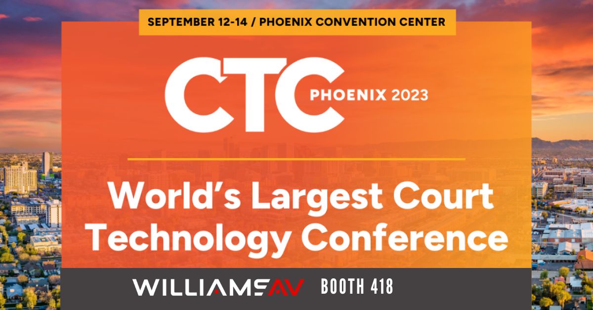WilliamsAV_LLC's tweet image. 🌵 Hey courtroom #AVPros ! We&apos;re exhibiting at #CTC2023 in Arizona next week.Visit us in booth 418 for a demo of our #courtroom interpretation and #AssistiveListening technology. #UX #CourtTech #courtroom #judicial #AVTweeps #CourtTech