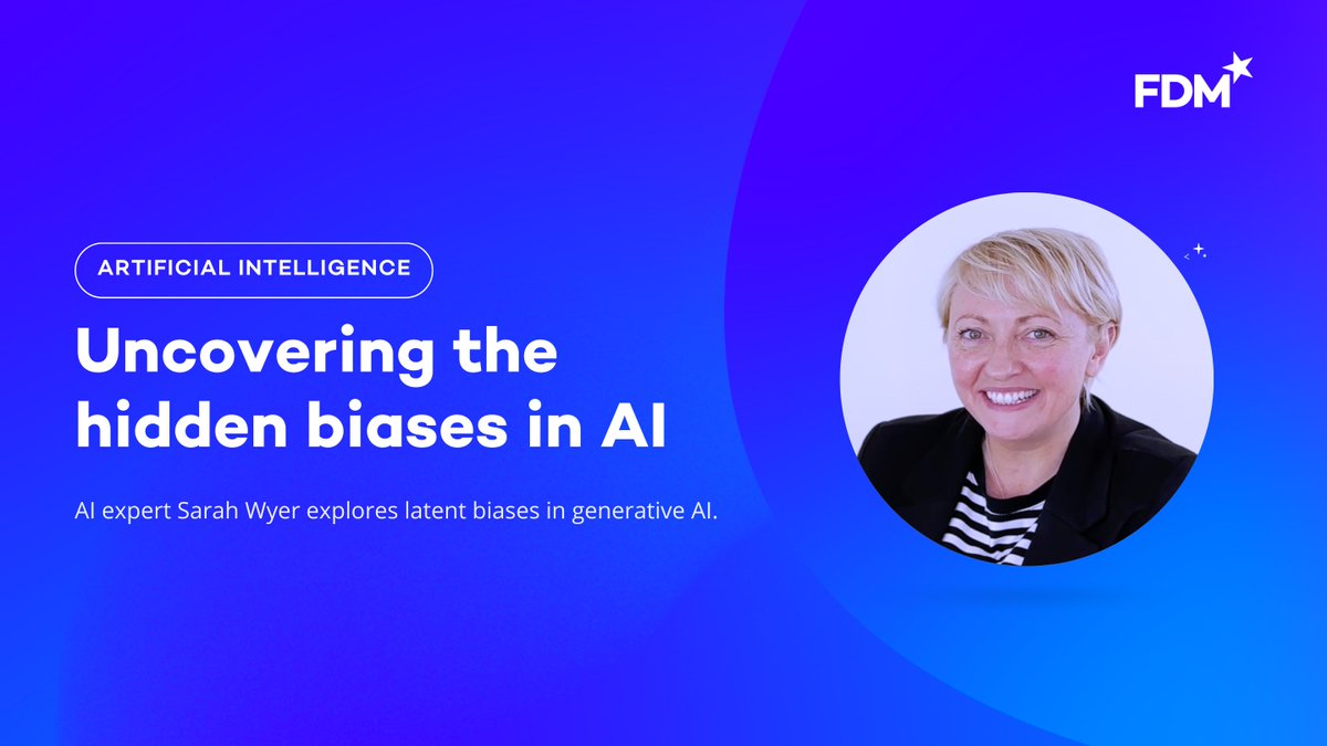 FDMGroup's tweet image. Is AI biased? FDM&apos;s Data Architect explored latent gender and racial biases in large language models like ChatGPT. Read the key findings from her research: bit.ly/3YslPLk

#FDMcareers #FDMblogs #AIForBusiness #DiversityInTech