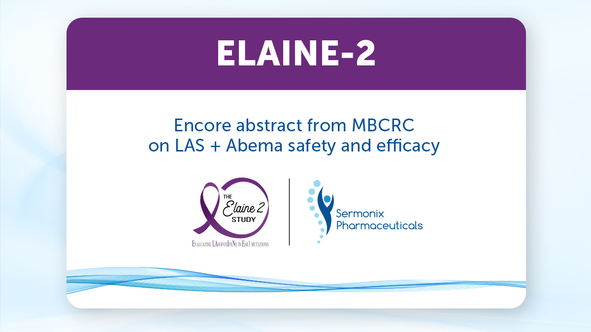 #ICYMI. Check out the encore ELAINE-2 abstract which was presented at the Metastatic Breast Cancer Research Conference (MBCRC). Review the abstract here: bit.ly/3Z8z846 #ELAINEStudies #MBCRC