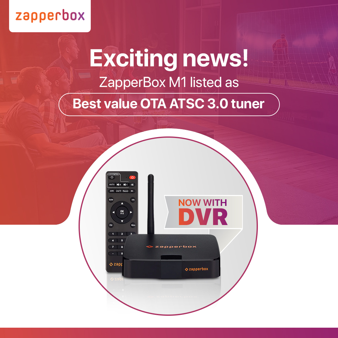 📢 Exciting News! 🏆 ZapperBox M1 is listed as the best value OTA ATSC 3.0 tuner in the market! Experience the TV with ZapperBox M1.

Read more: techuplife.com/best-ota-dvr/ 
#ATSC3 #4KHDR #TVTuner #DolbyAtmos #LiveTV #DVR #ZapperBox