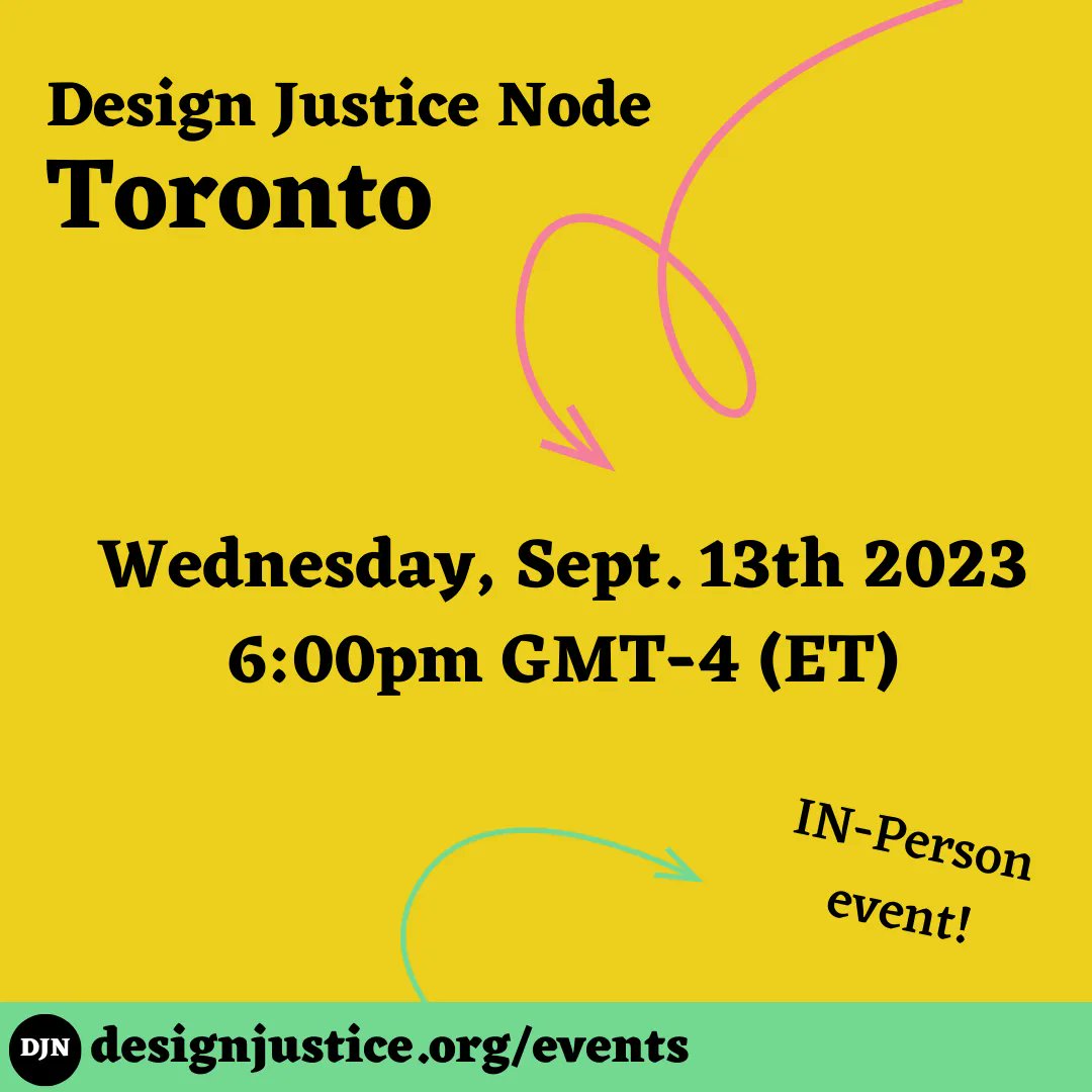 design__justice's tweet image. #DesignJustice Toronto node in-person meeting Wed. Sept.13 @ 6pm ET (GMT-04) on the rooftop patio at Pauper&apos;s Pub, 539 Bloor St W. More info: buff.ly/3R96Bcy 
No agenda - just a meet-and-greet!

#DesignJusticeNetwork #DesignJusticeEvents #DesignJusticeNodes #DJNToronto