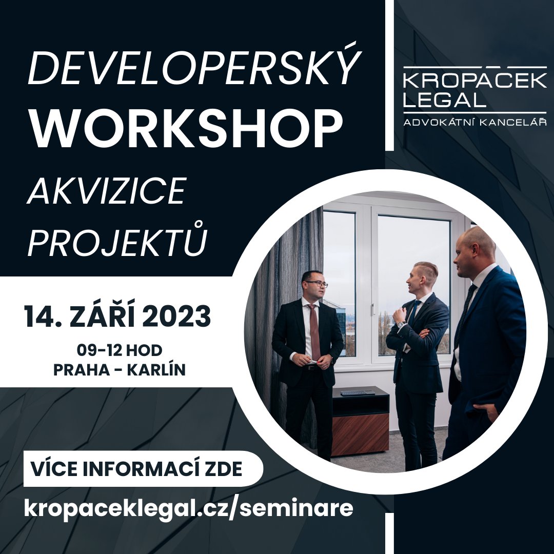 KropacekLEGAL's tweet photo. 📆 14. září 2023 - Seminář AKVIZICE PROJEKTŮ se blíží!

🏗️ Chcete rozumět světu akvizic developerských projektů a nemovitostí?

➡ Provedeme Vás procesem nákupu a prodeje developerského projektu.

Více zde👉 https://t.co/7UtSW8iLr7

#akvizice #investice #realty #development https://t.co/PKjXggDhlj