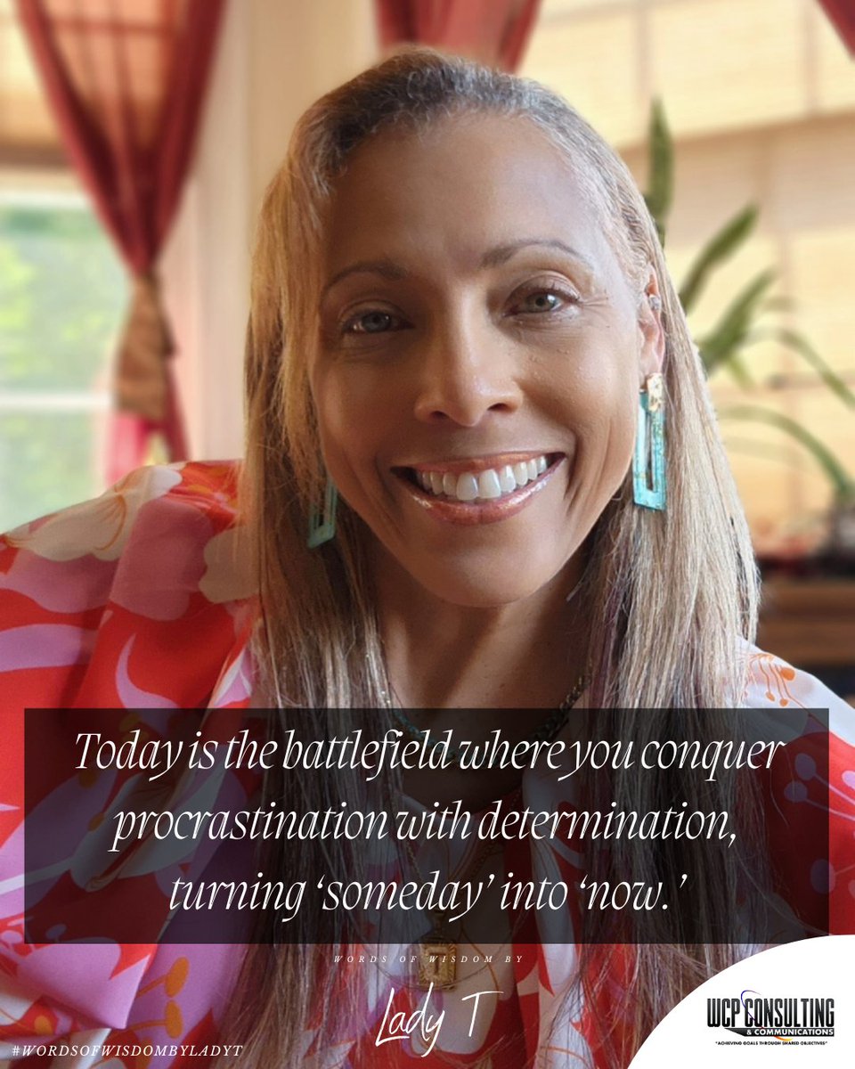 wcpcommunicate's tweet image. Procrastination loses its power in the face of determination.

Seize today as the battlefield where you turn ‘someday’ into ‘now.’

Let every action be a step toward your goals.

#ConquerProcrastination #SeizeTheDay #MakeItHappen #WordsOfWisdomByLadyT