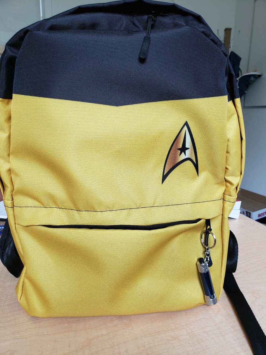 Unitvectori's tweet photo. First day of the semester! βΊ I am not too old for a #StarTrek backpack, right? #ProfessorStyle https://t.co/VrzswOI0Ui