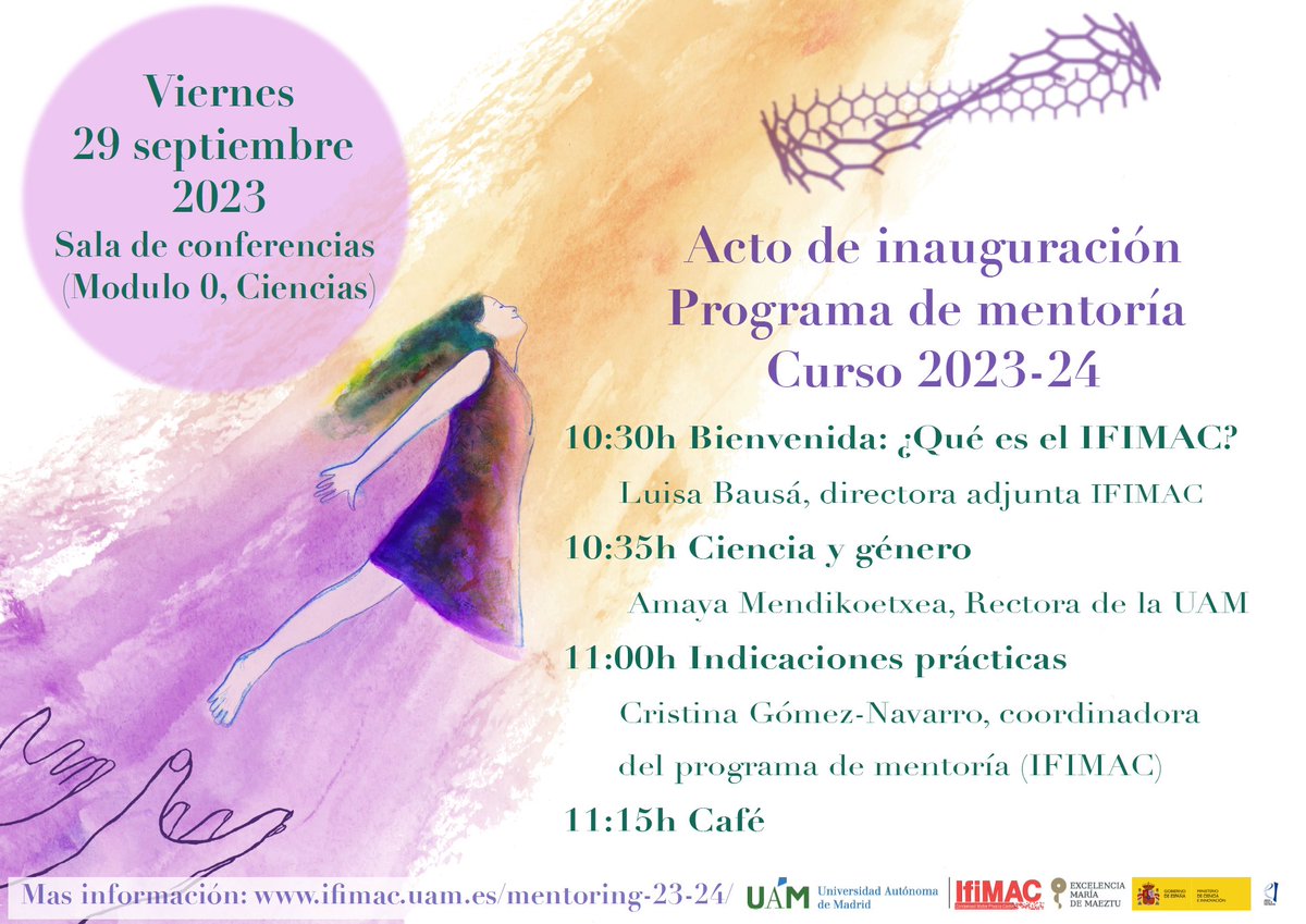 IFIMAC - Condensed Matter Physics Center (@ifimacuam) on Twitter photo 📢 Viernes 29, 10:30h. Acto de inauguración del programa de mentoría 2023/24: Facultad de ciencias, Modulo 0, sala de conferencias. Bienvenida con nuestra directora adjunta Luisa Bausá y <a href="/_amayamendiko/">Amaya Mendikoetxea UAM</a>, rectora de la UAM nos hablará de la ciencia y género. ¡Os esperamos! 📢 Viernes 29, 10:30h. Acto de inauguración del programa de mentoría 2023/24: Facultad de ciencias, Modulo 0, sala de conferencias. Bienvenida con nuestra directora adjunta Luisa Bausá y <a href="/_amayamendiko/">Amaya Mendikoetxea UAM</a>, rectora de la UAM nos hablará de la ciencia y género. ¡Os esperamos!