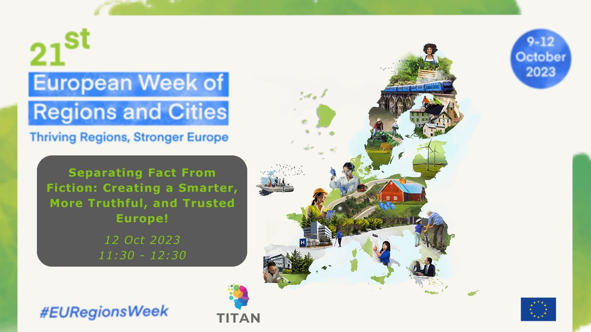 TITAN - AI Coaching to Fight Disinformation (@titan_thinking) on Twitter photo 3 days left to register for the #TITAN_Thinking F2F ws @ #EURegionsWeek 2023. 👇👇👇
europa.eu/regions-and-ci…
Talks on #GenerativeAI, resilience to #Disinformation, cutting edge #AI techniques, #fakenews, #realnews, and much more.
#Crossbordercooperation <a href="/EUinmyRegion/">EUinmyRegion🇪🇺</a> <a href="/EU_CoR/">European Committee of the Regions</a> 3 days left to register for the #TITAN_Thinking F2F ws @ #EURegionsWeek 2023. 👇👇👇
europa.eu/regions-and-ci…
Talks on #GenerativeAI, resilience to #Disinformation, cutting edge #AI techniques, #fakenews, #realnews, and much more.
#Crossbordercooperation <a href="/EUinmyRegion/">EUinmyRegion🇪🇺</a> <a href="/EU_CoR/">European Committee of the Regions</a>
