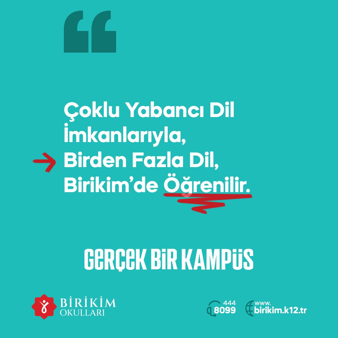 Çoklu Yabancı Dil İmkanlarıyla, Birden Fazla Dil, Birikim’de Öğrenilir.

Gerçek Bir Kampüs

#Eğitim
#Birikim