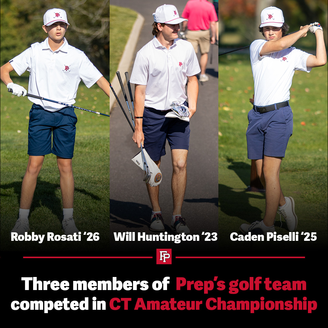 fairfieldprep's tweet photo. Over the summer, three talented members of Prep's golf team teed off in the competitive @CSGALinks Amateur Championship. Congrats to Will Huntington ’23, Robby Rosati ’26, and Caden Piselli ’25! #PrepGolf https://t.co/3GVOXFeTsU