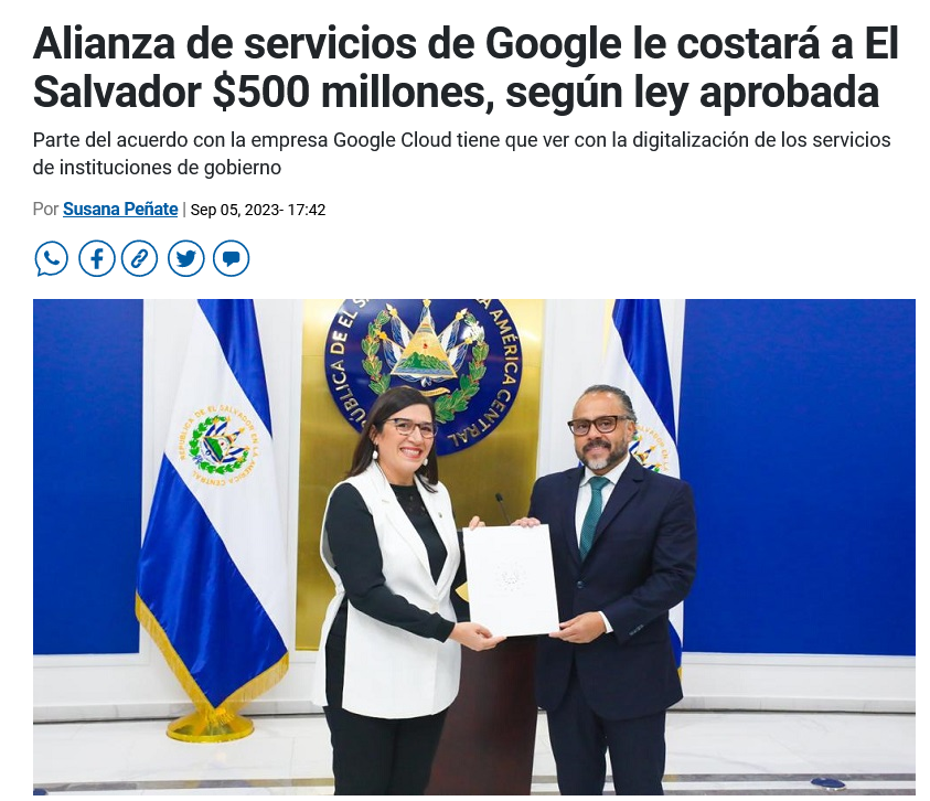 coquerrega's tweet photo. El Salvador va a pagar $500 millones a Google para comprarle servicios. Salida de divisas.

Intel va a invertir $1,200 millones en Costa Rica generando empleo. Entrada de divisas.

Identifique a la república bananera. https://t.co/TVlPf6T1Fg