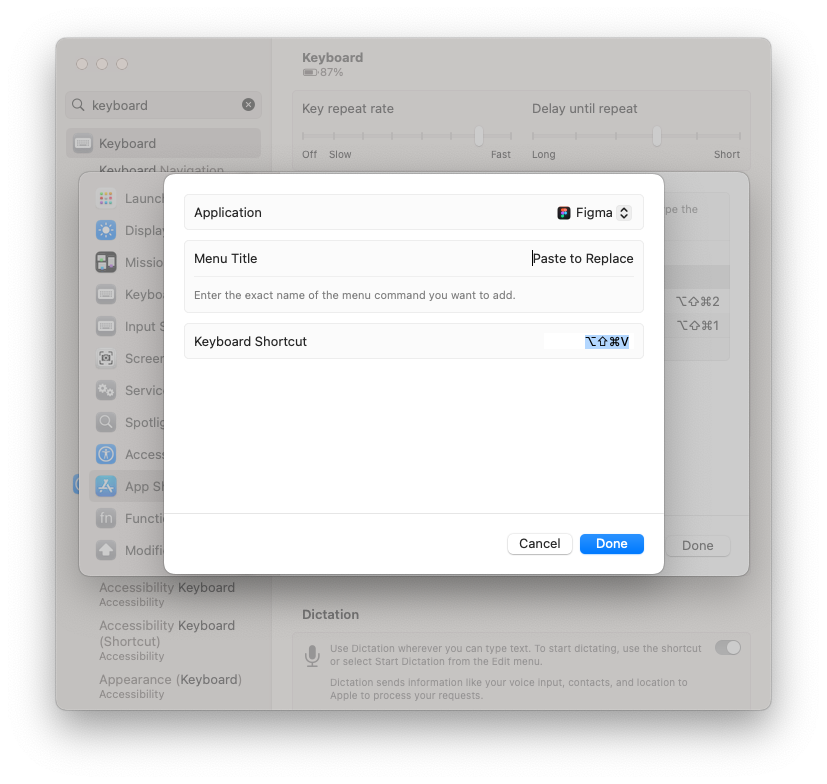 Figma changed the "Paste to Replace" shortcut recently. Here's how to change it back.