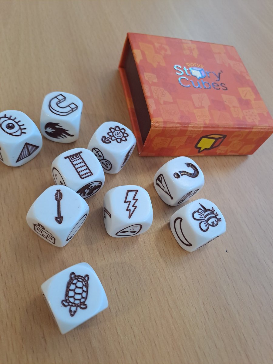 BOOK CLUB! 

This week at Book Club, we have been using #storycubes to create our own little stories and to inspire us to think of unique characters! (Like Mr Pickles, a little ant that lives in a chess piece! ♟️)