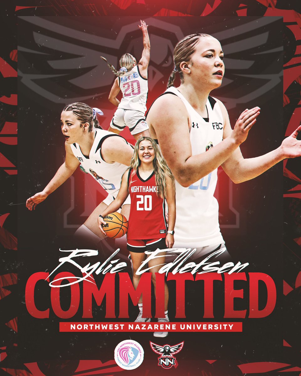 FBCNars's tweet photo. Congratulations ‘24 PG Rylie Edlefsen on her commitment to Northwest Nazarene University. 3A State Champion and State MVP in Idaho with another year to go before she joins the Nighthawks. 

#NWAMOB #FBCNWAlliance #FBCStrong https://t.co/oInFCtfVsv