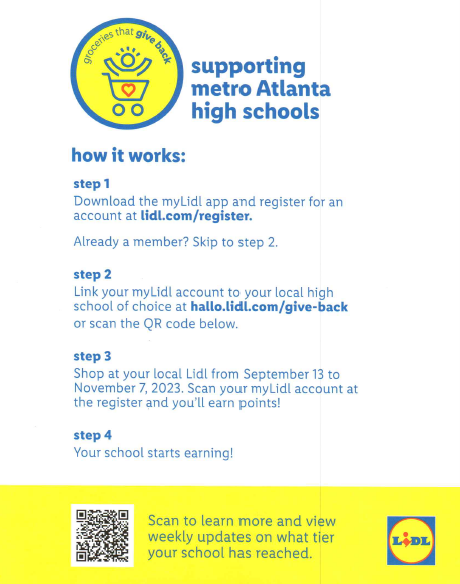 Support Brookwood when you shop for groceries at <a href="/LidlUS/">Lidl US</a>! It's simple and you can help raise a lot of money for our school. Program runs from Sept 13th-Nov 7th. Instructions to enroll are below. <a href="/BusterConnects/">Buster Connects</a> <a href="/GwinnettSchools/">Gwinnett Co. Schools</a> <a href="/GCPSFoundation/">GCPS Foundation</a>