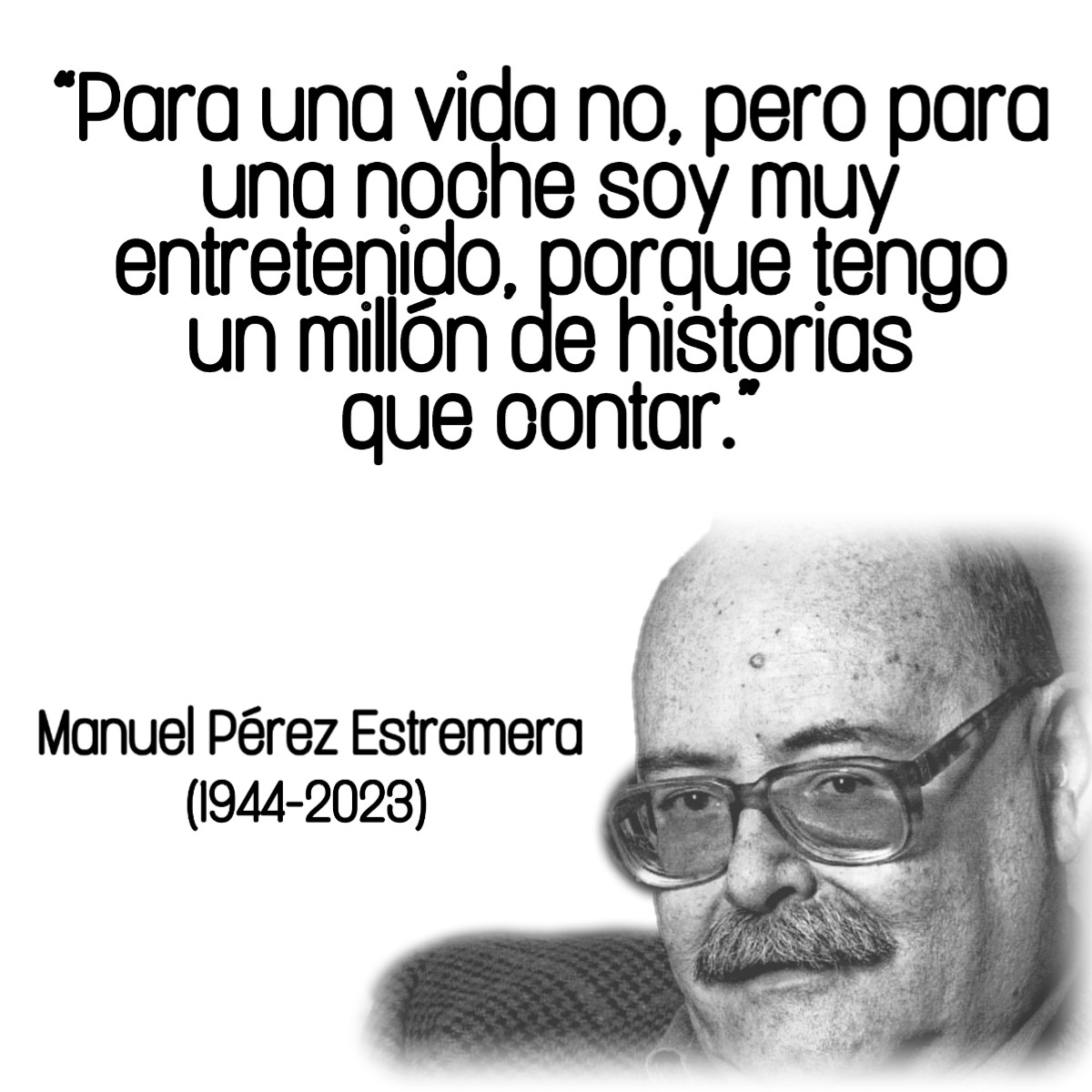 Desde la EICTV despedimos a Manuel Pérez Estremera, gionista, realizador, productor y escritor español, quien fuera jefe de la Cátedra de Producción de nuestra escuela en 1998 y 2000.

¡Muchísimas gracias Manuel!l 
El colectivo de la EICTV y egresados le echaremos de menos.