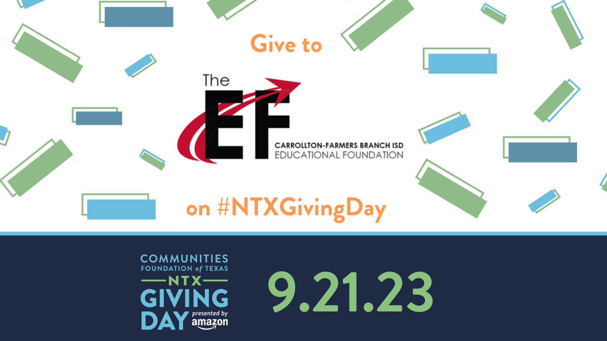 Early giving for NTX Giving Day starts now through September 20th.  The @EdFoundationCFB 's goal is to support campuses, teachers and students with dollars otherwise not available through State and Federal funding.  Please consider giving this year: northtexasgivingday.org/organization/c…