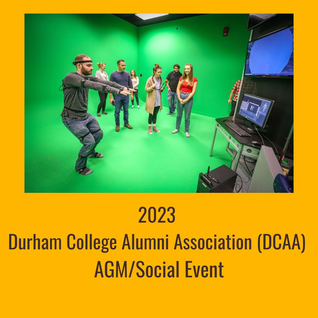 REMINDER: The Durham College Alumni Association (DCAA) Annual General Meeting/Social Event will be held on September 13th at the Centre for Innovation and Research. AGM 5:30 p.m. – 6:30 p.m. Reception and Tours 6:30-8:00 p.m. Register at: eventbrite.ca/e/durham-colle…