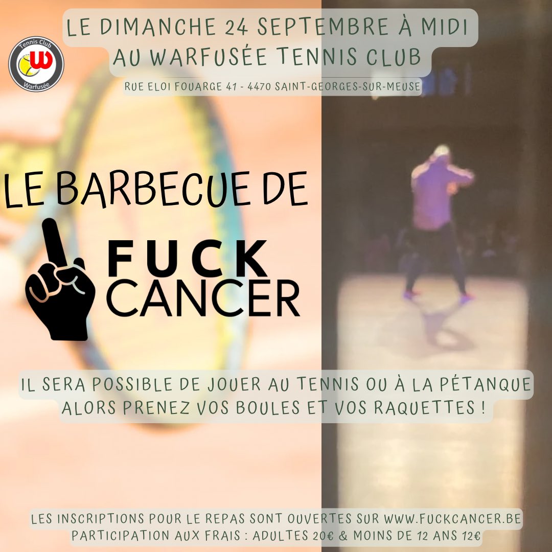 Pour financer notre projet sur le dépistage du cancer de la prostate, on organise un BBQ
Alors pour nous aider inscris-toi sur fuckcancer.be
On est sympas, on rit beaucoup et on adore faire la fête !!!