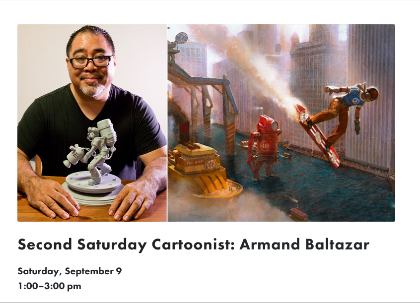 Hey there, I hope you're having a great week!
If you are in the  SF Northbay area on Saturday, come say hello for a book and art signing at the Charles Shulz Museum, where I'll be the artist-author guest for their Second Saturday Cartoonist series!
schulzmuseum.org/armand-baltaza…