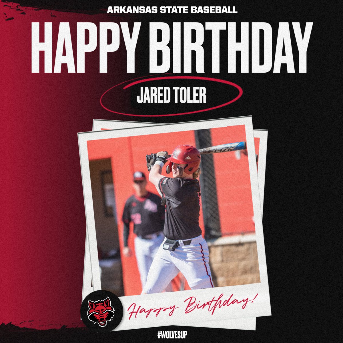 AStateBaseball's tweet photo. HAPPY BIRTHDAY @jared_toler! 🥳🎈

#WolvesUp🐺 https://t.co/ZGcknCsuED