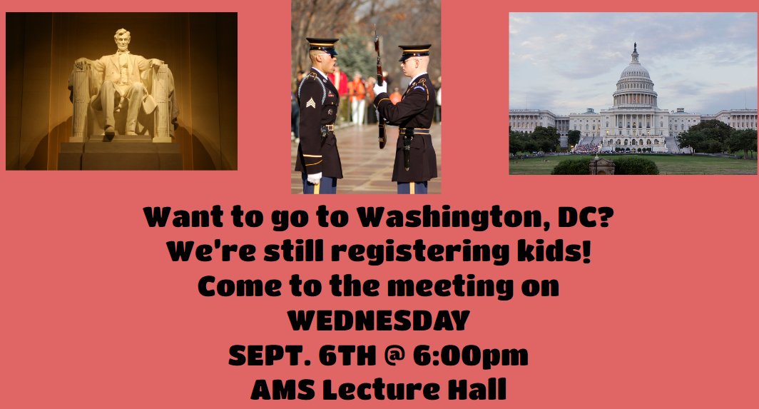 Tonight's the night to get info on our Spring Break 2024 trip to Washington, DC. <a href="/AMSpirates/">AMS</a> <a href="/gmspirates/">Granbury Middle School</a> <a href="/granburyisd/">Granbury ISD</a>