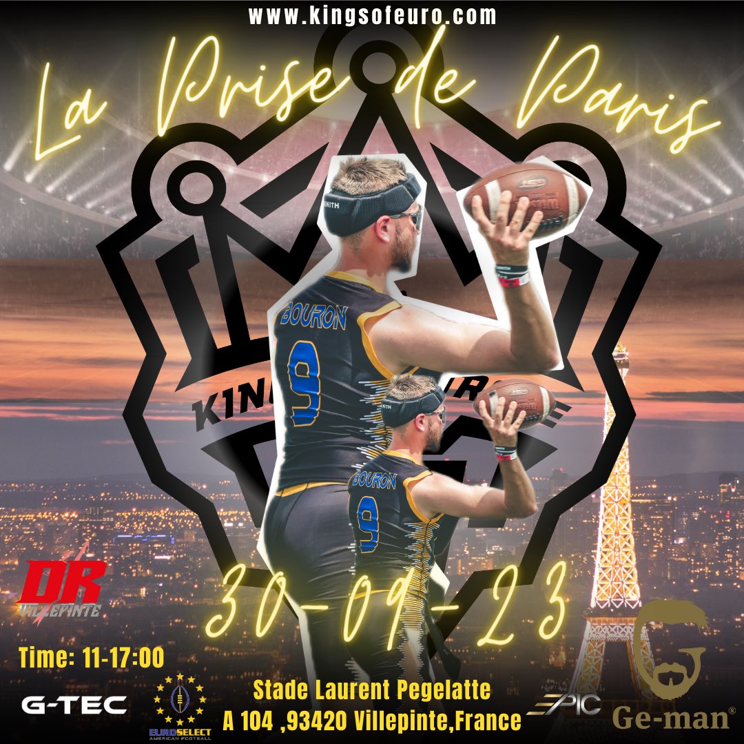 We in Paris with it 🏈👑🇫🇷 

Registration link: 
kingsofeuro.com 

<a href="/kallingplays/">Kalling Plays With Kailey</a> <a href="/AthletesEpic/">Epic Sports Athletes</a> <a href="/Fury7v7/">TEAM TEXAS FURY INC 🏈 ®️™️ 🔥</a> <a href="/Marchen44/">On Da Marc Sports🏈</a> <a href="/MrBowtie1982/">Mr. Bowtie's Texas High School Sports Machine</a> <a href="/DEFCONTX7v7/">DEFCON 1 TEXAS 7v7</a> <a href="/PPIRecruits/">PPIRECRUITS</a> <a href="/PPIRecruits/">PPIRECRUITS</a> @EuropesEliteEE @euroballchow <a href="/QB_precision/">Coach Elew</a> <a href="/Elite11Euro/">EuroElite11</a>
