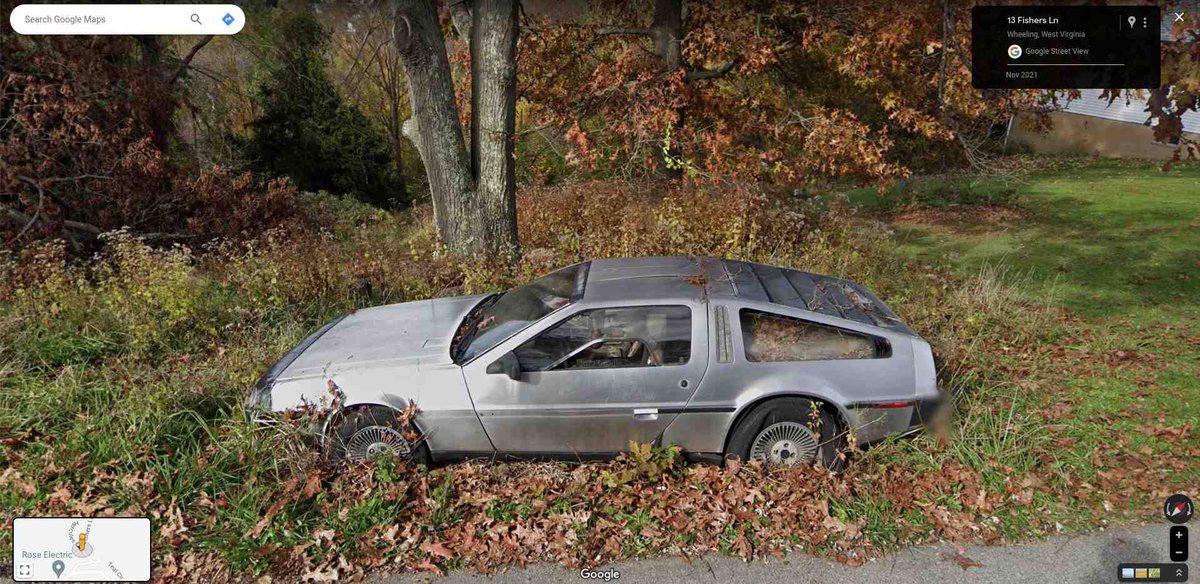 streetviewfun's tweet photo. Someone lost a DeLorean DMC?  https://t.co/qWPNNy0j24 https://t.co/85LVJEgp4s