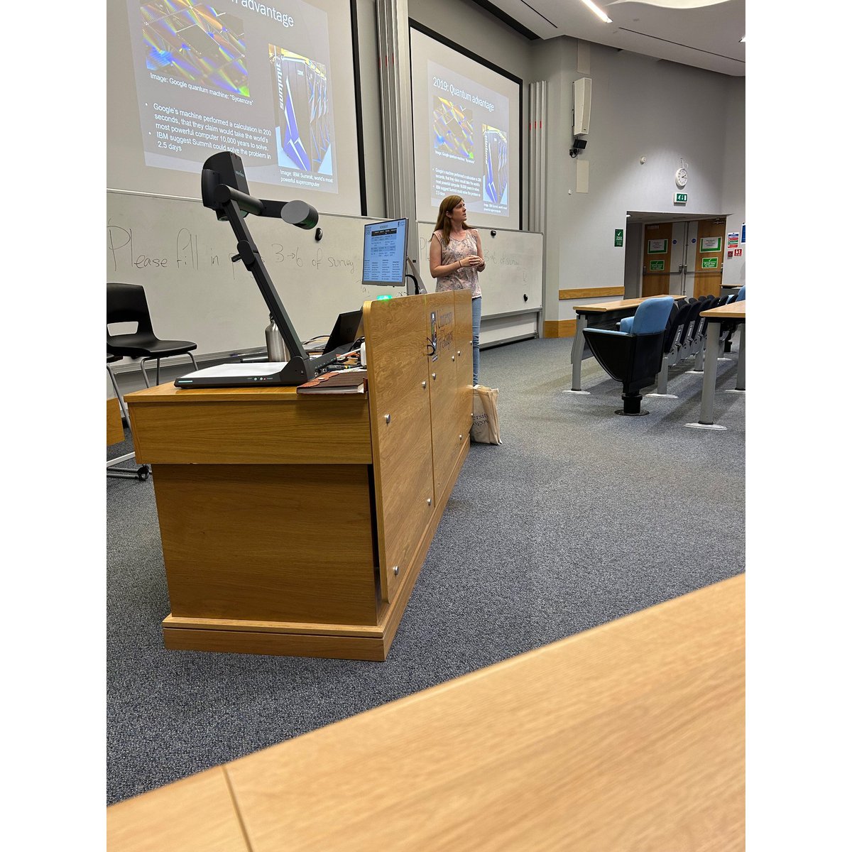 📅 Presentation: "Quantum Computing – the hype
and the reality" with <a href="/SarahCroke1/">Sarah Croke</a>  #BeyondTheHype #QuantumFrontiers ⚛🔮🚀#QTS2023