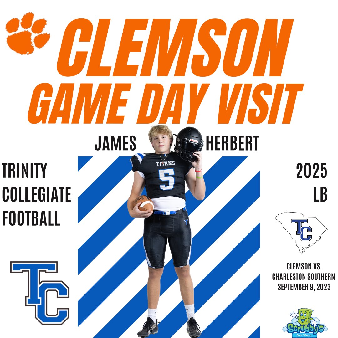 James Herbert (@jamesoherbert8) on Twitter photo Thankful for the opportunity to check out what <a href="/ClemsonFB/">Clemson Football</a> has to offer this weekend! <a href="/TCS_football/">Trinity Collegiate School Football</a> Thankful for the opportunity to check out what <a href="/ClemsonFB/">Clemson Football</a> has to offer this weekend! <a href="/TCS_football/">Trinity Collegiate School Football</a>