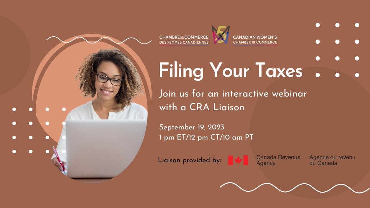 Want to better understand your business tax obligations and how to file your #taxes? Join us on Sept 19 for a free webinar facilitated by liaison officers with @CanRevAgency (CRA). This session will not be recorded - so make sure to join us live! RSVP: bit.ly/3sG3XAN