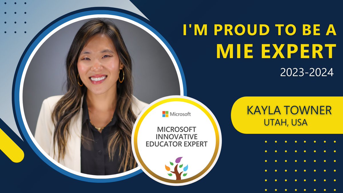 This year will be ✨FANTASTIC✨! So excited and honored to be selected as an MIE Expert again for 2023-2024 🎉 #MicrosoftEDU #MIEExpert @uennews
