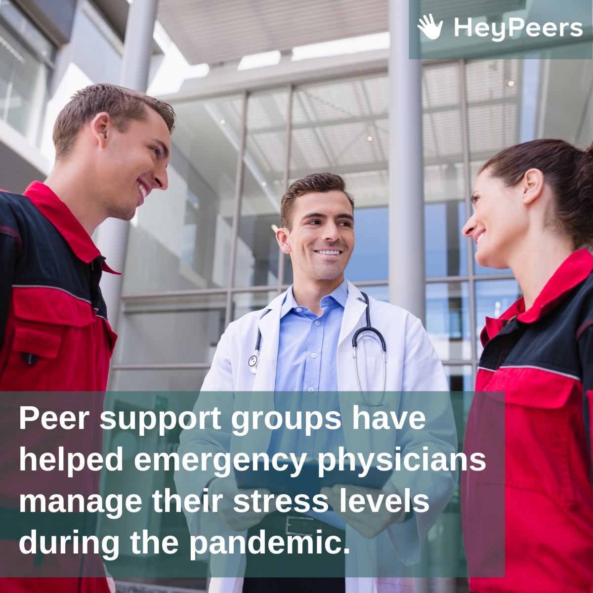 Based on a study conducted by the National Library of Medicine, peer support groups were effective in managing levels of anxiety and depression for emergency physicians. HeyPeers offers support groups for them.

Learn more here: heypeerswelcome.com.

#peersupport #heypeers