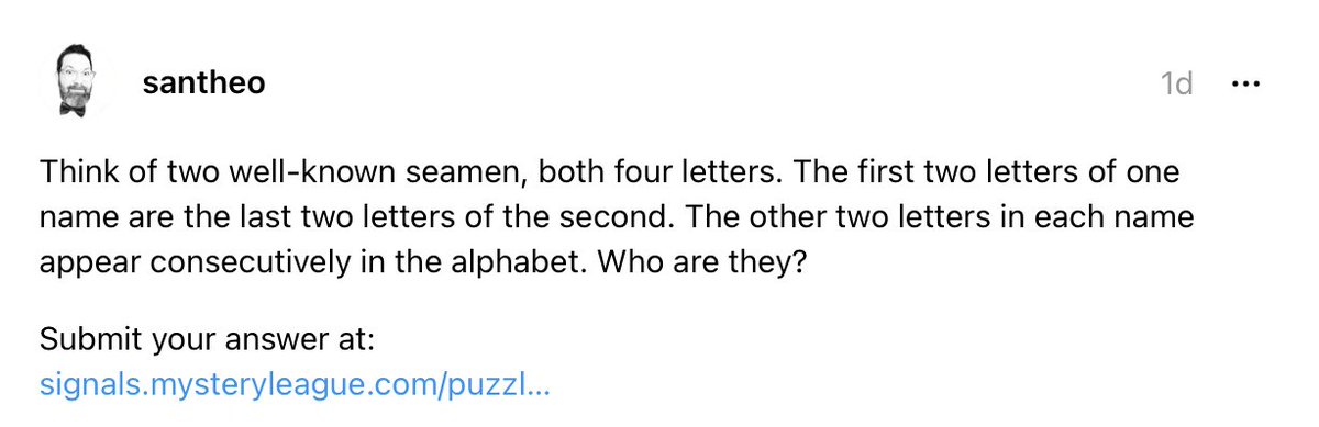 The Mystery League tweet media