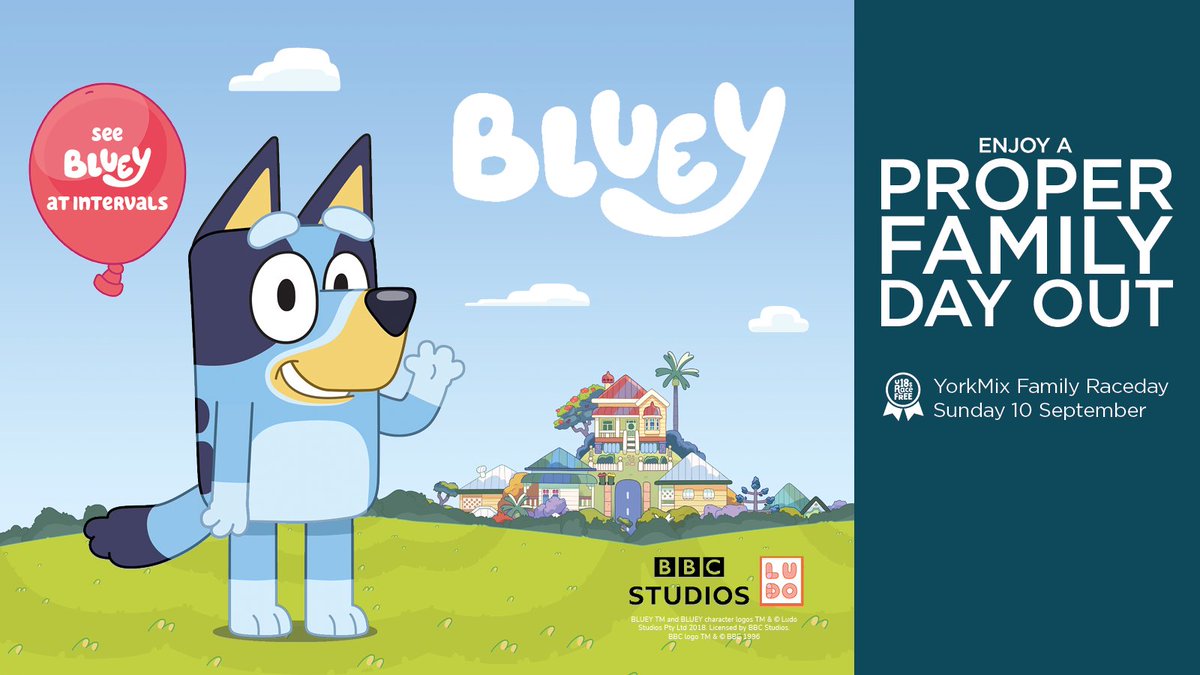 .<a href="/theyorkmix/">YorkMix</a> Family Sunday this weekend; 

👨‍👦‍👦Accompanied u18s free, free activities 
🐶Appearances from Bluey at intervals 
🏇Special combined entry with <a href="/Racingwelfare/">Racing Welfare</a> Malton Open morning - bit.ly/3sFUJES
🎟️Advance booking for raceday only - bit.ly/3r88xr9