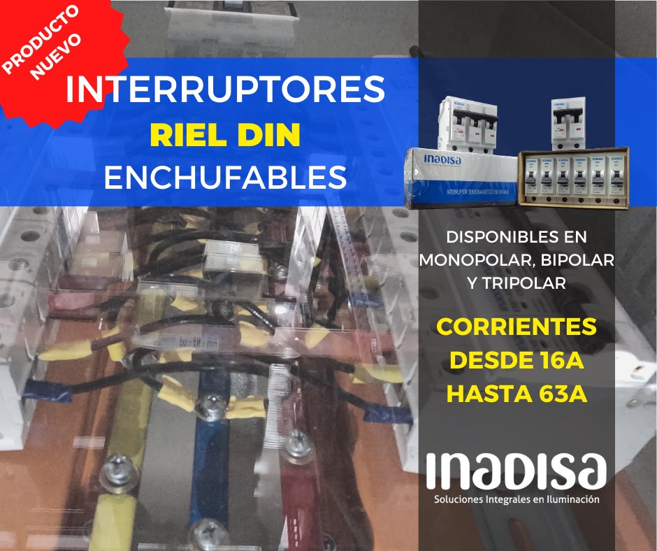 INADISA's tweet photo. 🎉¡NUEVO PRODUCTO!
Interruptores automáticos para baja tensión enchufable y riel din, tenemos disponibles en corrientes desde 16A hasta 63A, para sistemas monofásicos, bifásicos y trifásicos.

Contáctatenos para más información
3223797112
ventas.online@inadisa.com https://t.co/FA7wDYbcAX