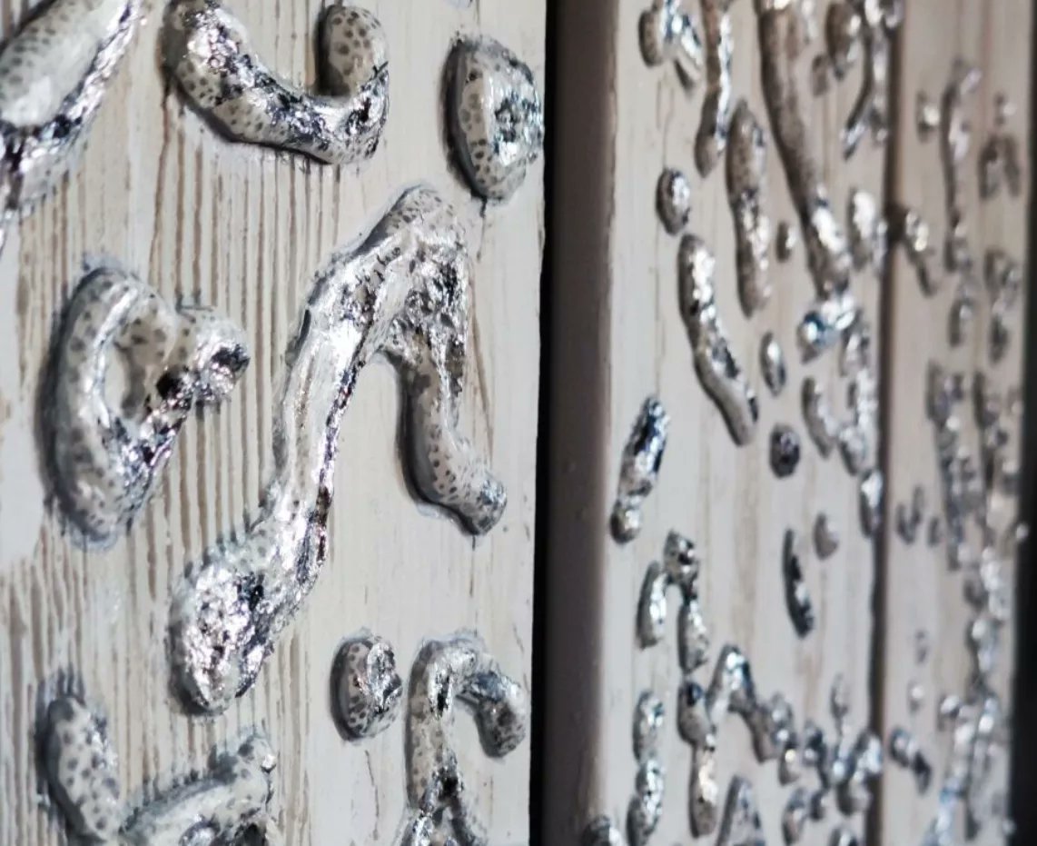 storminka's tweet image. Myxomycetes in the interior series.

Texture paste, plate gold and silver, acryl on canvas, 30x70 each

Artistic depiction of #myxomycetes for #icsem 11 scientific congress in Tartu, Estonia.