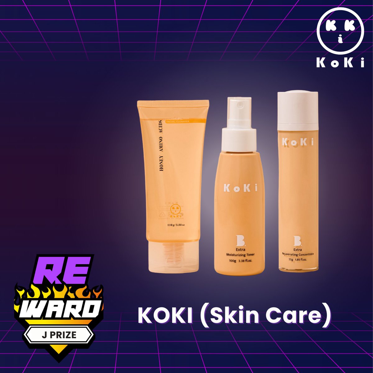 TheRemade_'s tweet photo. The J Prize: KOKI skincare set provided by our holder @kook22947990
#KOKI 's store in Taipei's Zhongshan District, offers acne treatment, ear & eye spa, and more.
The set includes cleansing foam, moisturizing mist, and essence lotion – perfect for radiant skin! 🌟
#RNFT #Echiban https://t.co/Dyf3vt9drt