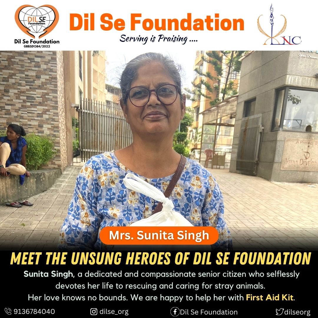 Sunita Singh: A senior citizen with a heart of gold, dedicating her life to stray animals without hesitation. Her love and care know no bounds. 🐾❤️ 

#SunitaSingh #AnimalHero #dilsefoundation #unsungheroes #helpingstrayanimals #animalfeeder #animalrescue #streetdogs