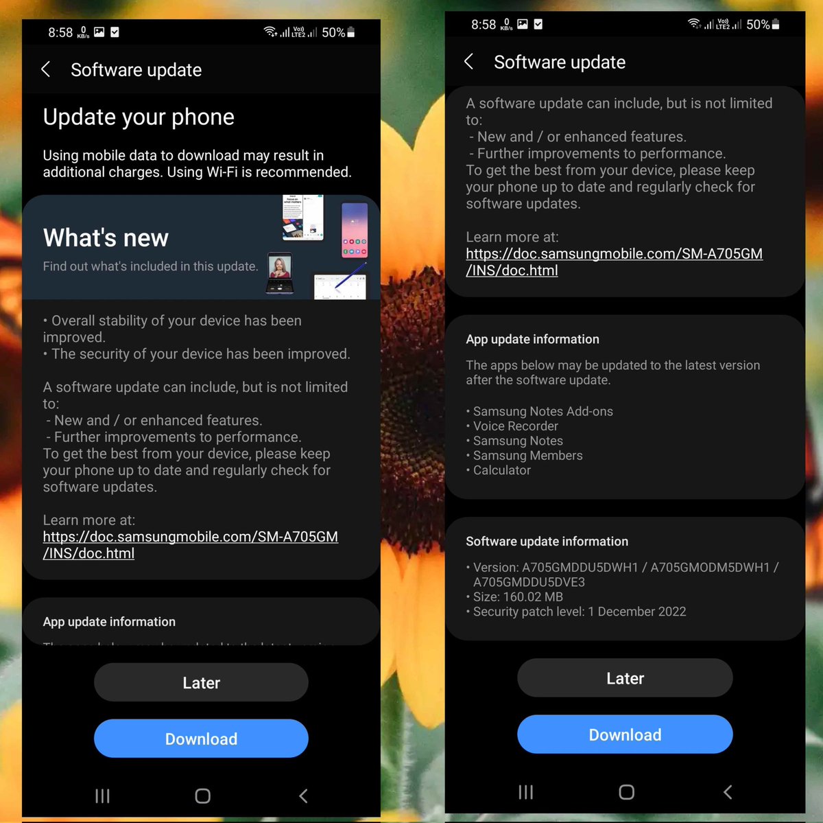 Ayankrpatra's tweet photo. A software update was available for Galaxy A70 Indian varient.
Size around 160 mb
Security patch 1st Dec ,2022 😅
Lets get a quick lookup on it.
#GalaxyA70 #SamsungA70
#softwareupdate #Samsung #samsunggalaxy #updatereview
#Galaxya70update
#A70update #Samsungupdate https://t.co/AmEk4Zgo6O