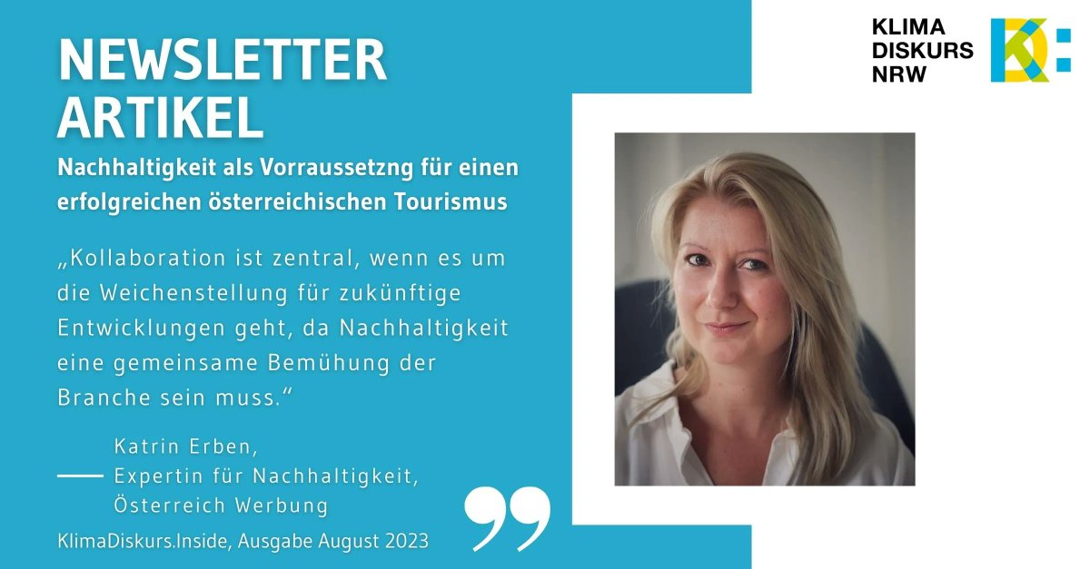 Nachhaltigkeit im Tourismus Ein Widerspruch? Spannende Einblicke in den österreichischen Tourismus bietet der Text von Katrin Erben (@austriatourism) in der aktuellen Ausgabe unseres Newsletters ,KlimaDiskurs.Inside'. Zum Text: buff.ly/3Panxgt #KlimaDiskurs #Tourismus