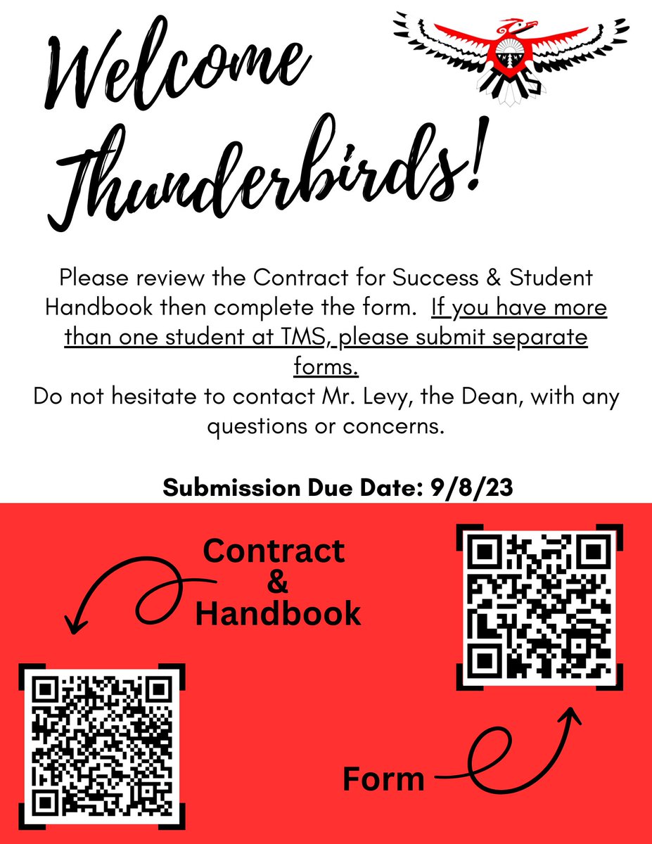 Reminder: Handbook Sign Off Form is due September 8
