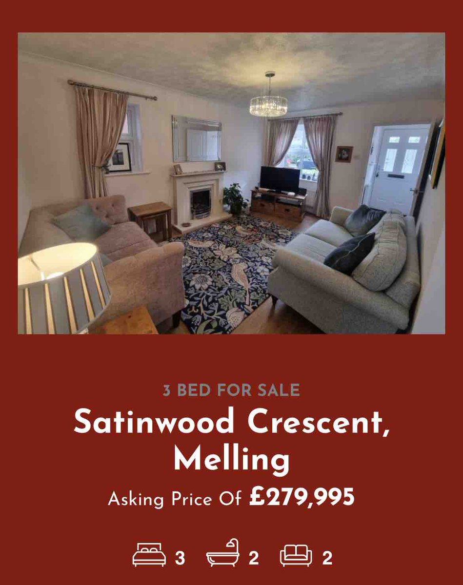 AlastairSaville's tweet photo. NEW INSTRUCTION
Satinwood Crescent, Melling
ยฃ279,995
Call us now to book your viewing on 0151 5200001 โ๏ธ๐ฑ๐ #alastairsaville #melling #newinstruction #maghullestateagents #viewme https://t.co/PokpwfkBNr