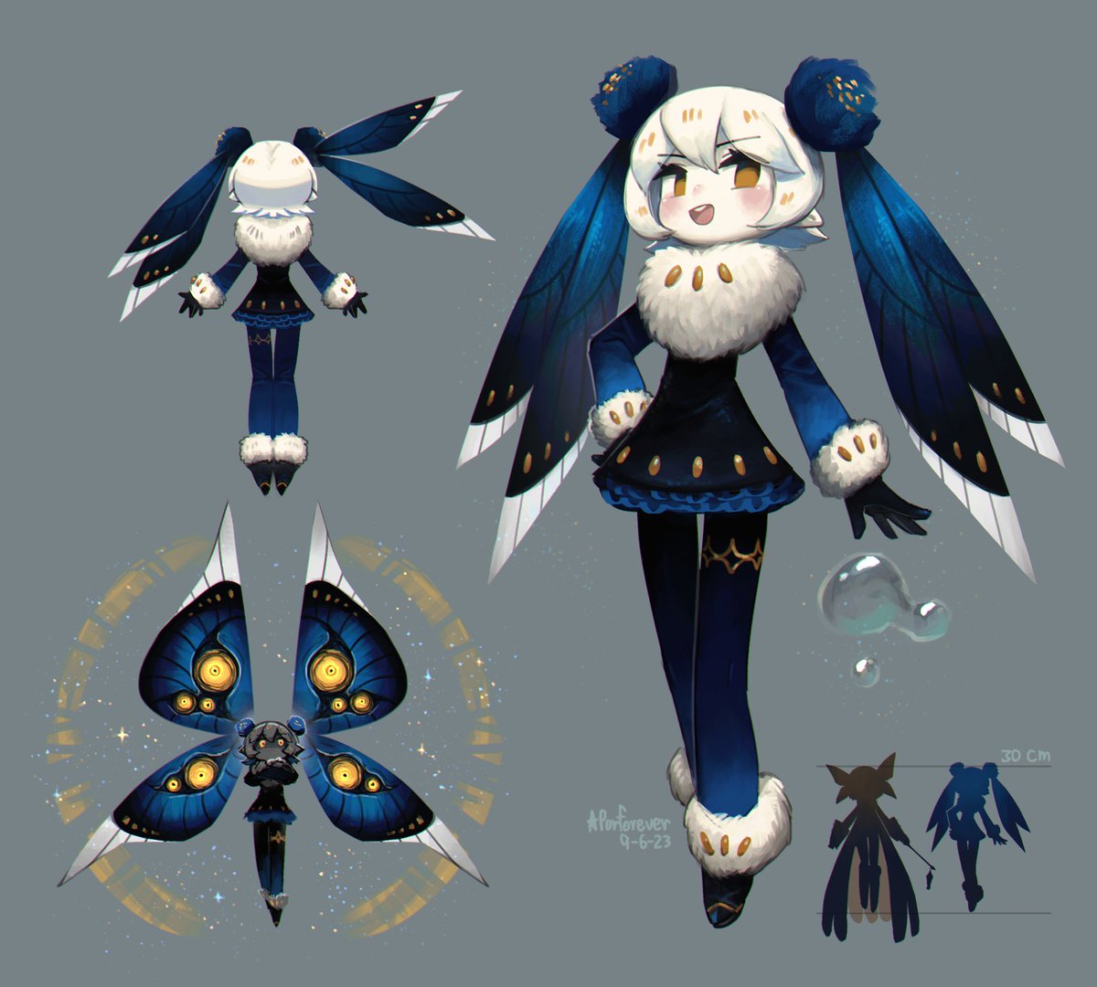 A 30 cm fairy girl character design. 🦋✨
